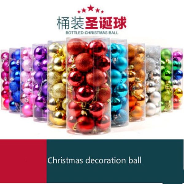 

24pcs/lot 4cm christmas tree decor ball bauble hanging xmas party ornament decorations for home christmas decorations tree