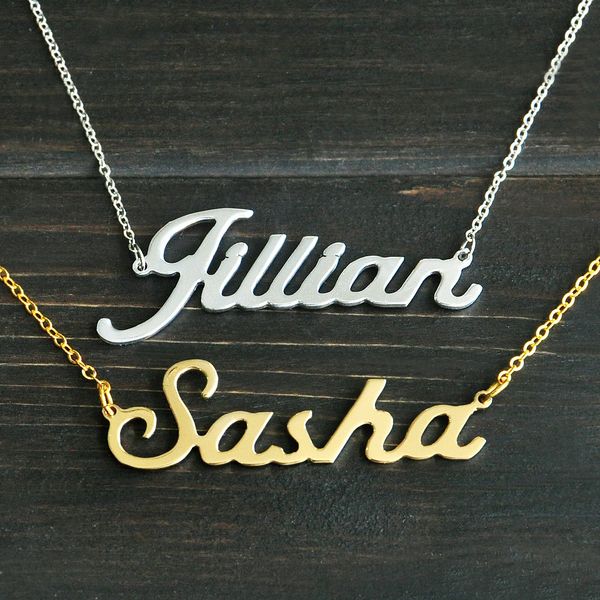 

any personalized name necklace alloy pendant alison font fascinating pendant custom name necklace personalized necklace t190702, Silver