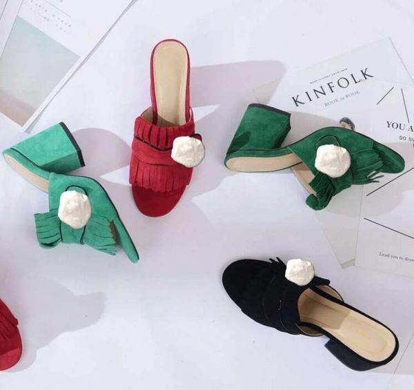 

модные женские тапочки lady summer designer slides металлическая пряжка большого размера 42 кожаные сексуальные туфли на высоком каблуке кор, Black