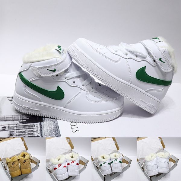 

baby wmns air force1 high utility kids girls running shoes 1 shadow tropical twist sport dunnk one skateboard sneakers winter boots 26-36, Black;grey