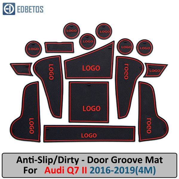 

anti-dirty pad for q7 4m 2016 2017 2018 2019 s-line logo door groove gate slot coaster anti-slip mat