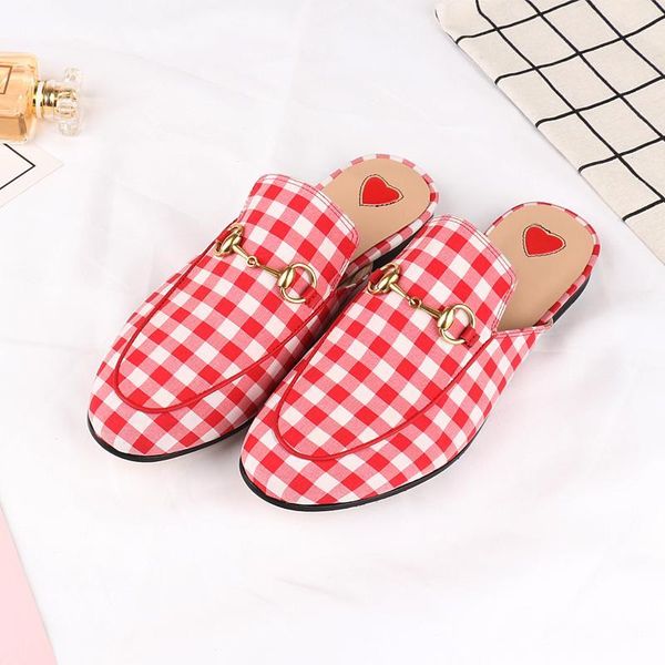 

baotou half flat leather shoes sandals slippers lazy all-match female heart lazy skidproof outer wear flat female slippers, Black