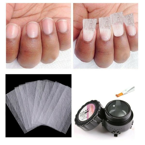 

nail extension gel set acrylic poly nail gel with 10/20pcs non-woven silk fiberglass uv led builder tips manicure, Red;pink