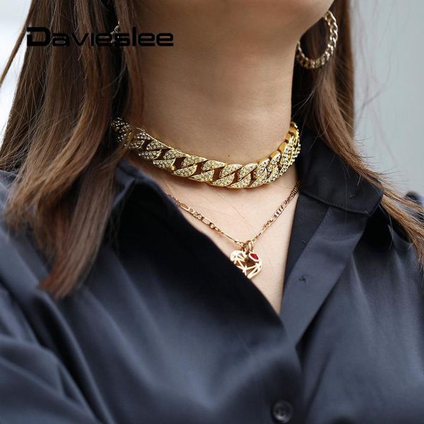 

14mm curb cuban necklace for women big chunky punk miami choker collar necklace gold color paved cz jewelry gifts ldn176, Silver