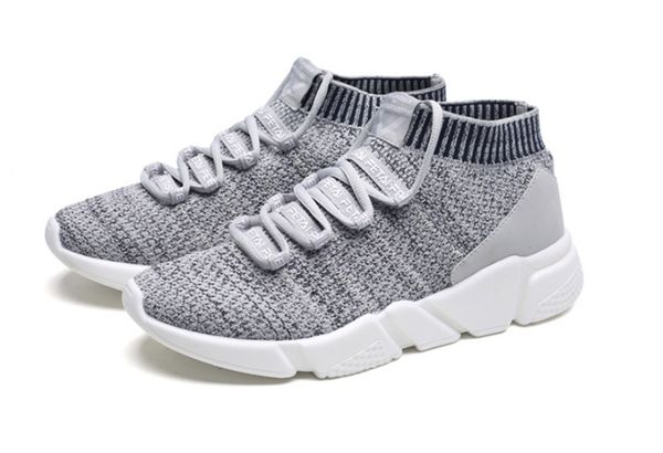 

2020 autumn and winter new flying line knitted men's casual outdoor sports trend wild shoes shock absorption non-slip comfortable, Black