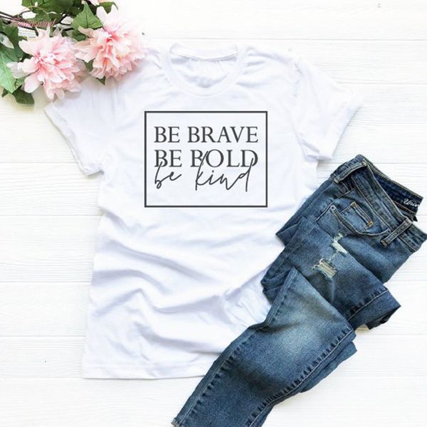 

womens christian t shirt be brave be bold be kind slogan fashion tshirt women basic black white tees