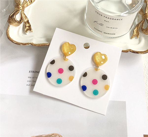 

geometric mixed color elegant resin earring, Silver