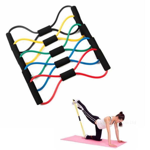 

8 word fitness rope resistance bands elastic band for fitness rubber bands expander training exercise stretch workout equipment