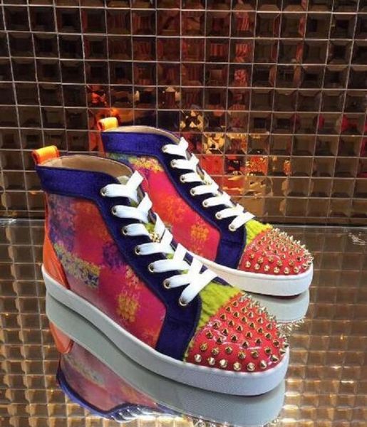 

роскошный конструктор orlato red bottom high cut золотой шипы коты red graffiti любителей тапки роскошные тренеры мужчины женщины размер 35, Black