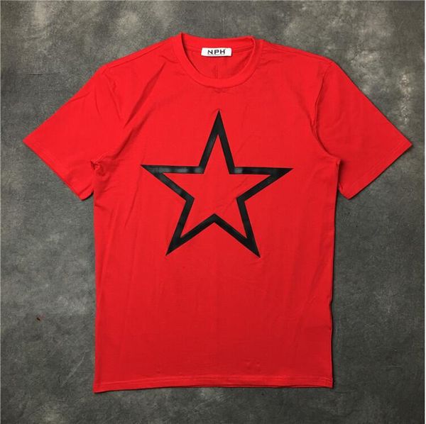 

Men Black Big Star T Shirts Hip Hop Skateboard Street Cotton Red Designer T-Shirts Tee Top