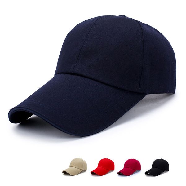 

men's and women's baseball caps visor solid color outdoor lengthen brim sandwich sun hat for women men snapback bone wholesale, Blue;gray