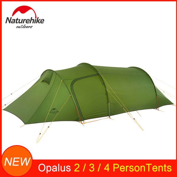 

naturehike opalus tunnel tent for 2/3/4 persons waterproof 20d/210t fabric lightweight outdoor camping travel tent nh17l001-l