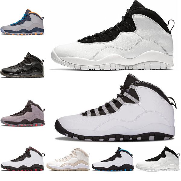 

2020 new men 10 x oreo men basketball shoes fashion black white man sneakers mens 10s jumpman basket ball sports shoes size 41-47