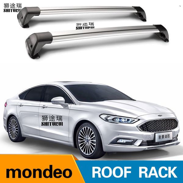 

2 pcs for ford mondeo 2007+ 2015 2019 .v .iv roof bar car special aluminum alloy belt lock led shooting rack corss rack