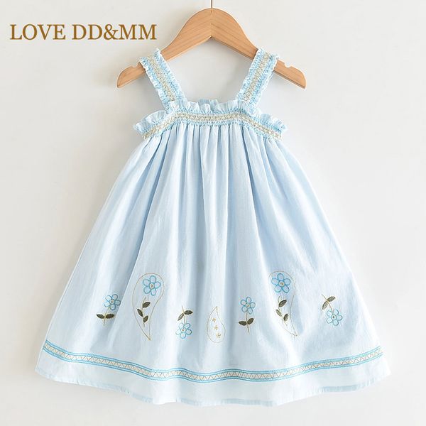 

love dd&mm girls dresses summer 2020 new style summer flower embroidery girl cute doll suspender dress, Red;yellow