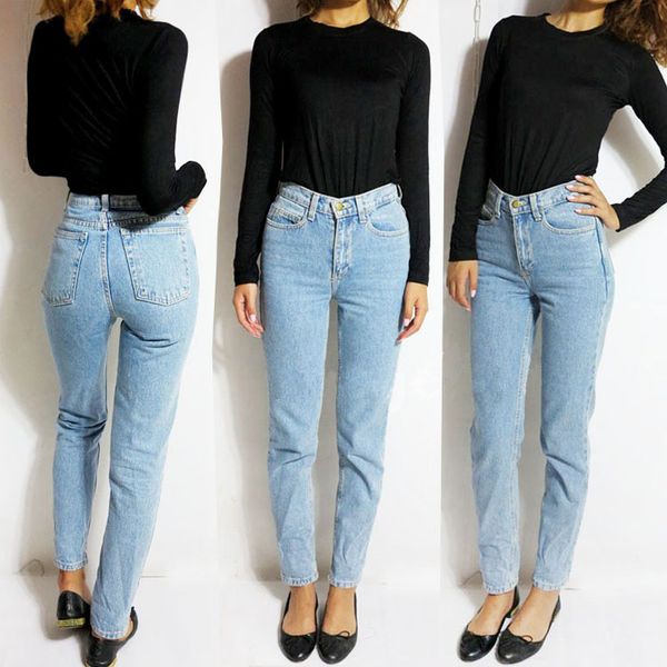 

womens jeans women pants black boyfriend jeans for women high waist denim jeans vintage slim mom pencil woman denim pants, Blue