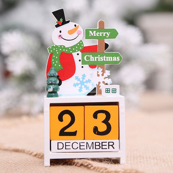 

cartoon wooden christmas gifts table children decoration home calendar advent