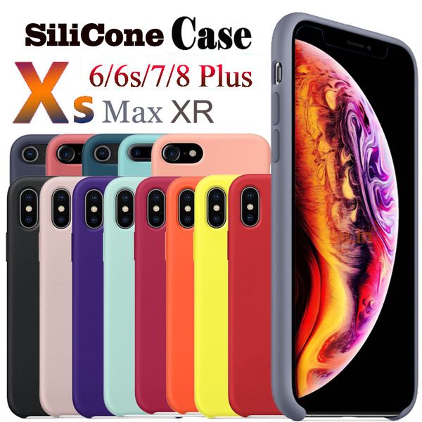 

Official Liquid Silicone Case For iPhone 6 7 8 Plus Liquid LOGO Silicone Cases Cover For iPhone X XR XS Max Retail Package