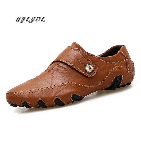 

men loafers shoes genuine leather breathable flat casual moccasins soft driving shoes mokasin kasual footwear male, Black