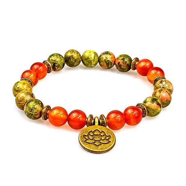 

charm lotus wrist mala healing crystal lotus om j-asper bracelet sets for men medetation yoga bead carnelian bracelet set/2pc, Black