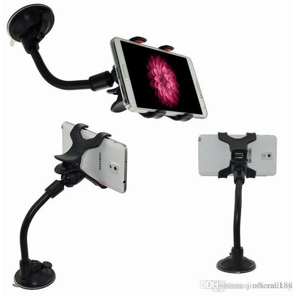 

car phone holder, flexible 360 degree adjustable car mount mobile phone holder for smartphone 3.5-6 inch support gps