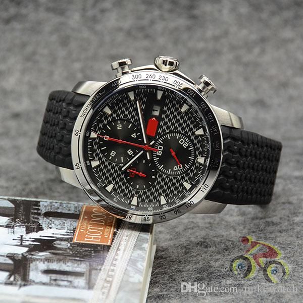 

кварцевый хронометр серый циферблат часы 48mm luminous большой чоп мужские часы дата спортивные часы протектора каучуковый ремешок открытый, Slivery;brown