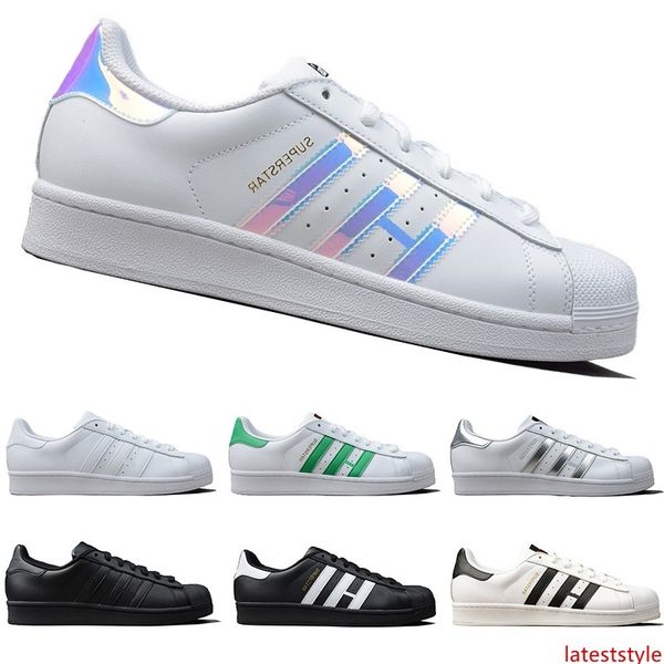 

wholesale designer originals superstar white hologram iridescent junior superstars leather sneakers super star women men casual shoes 36-44