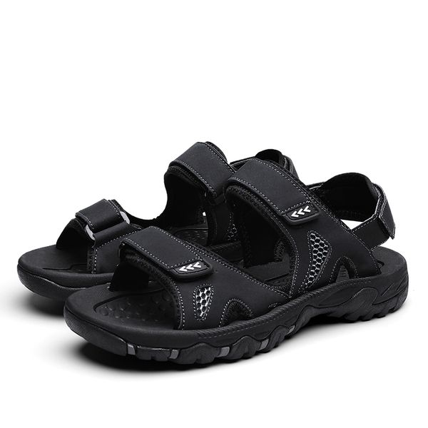 

sandals samool summer walking praia luxury platform piel roman gladiator de slippers outdoor mens shoes leather rubber sandal in s, Black