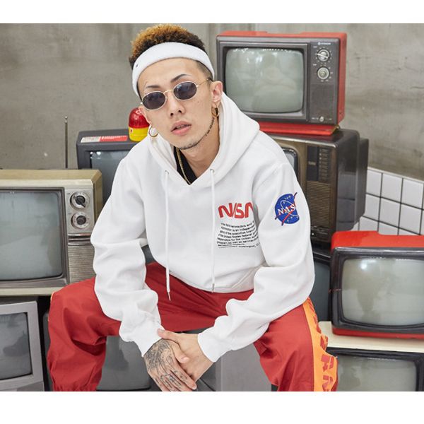 

19fw мужского балахон наса высокого качество роскошных спортивного дизайнер балахон прилив бренд классического письмо логотип печать плюс ба, Black