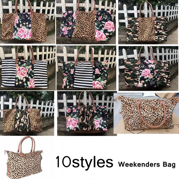 

Striped floral leopard duffel bag travel camouflage camo tote patchwork handbag double handle arah weekender bag aaa2049