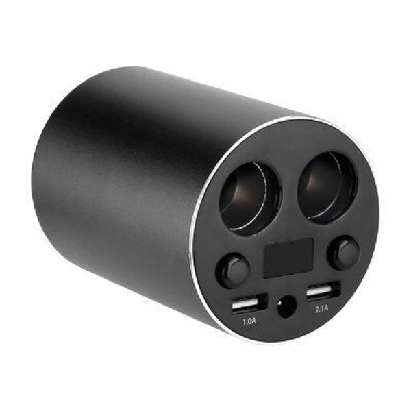 

car charger fast quick charge 2.1 usb hub cup holder adapter compatible