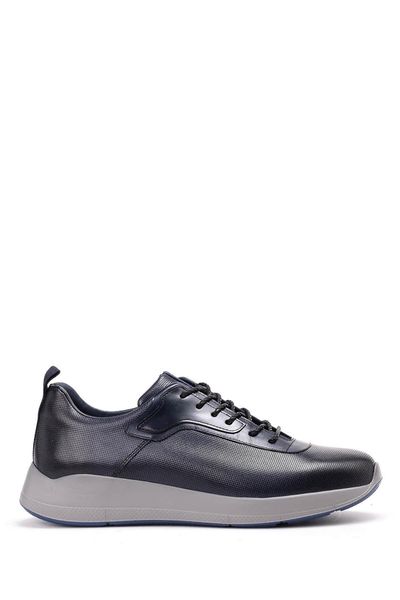 

derimod genuine leather navy blue men 's sneaker, Black