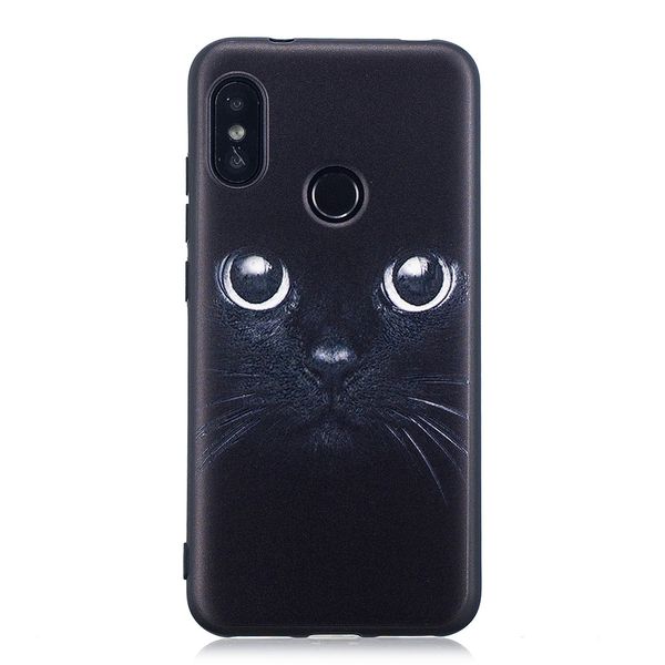 

black cat pattern tpu relief case for xiaomi mi a2 lite