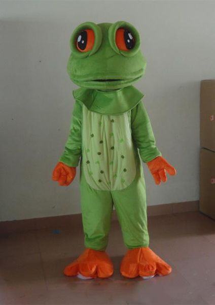 Costumi mascotte rana occhi grandi Tema animato rana verde Cospaly Personaggio mascotte dei cartoni animati Costume da festa di Carnevale di Halloween