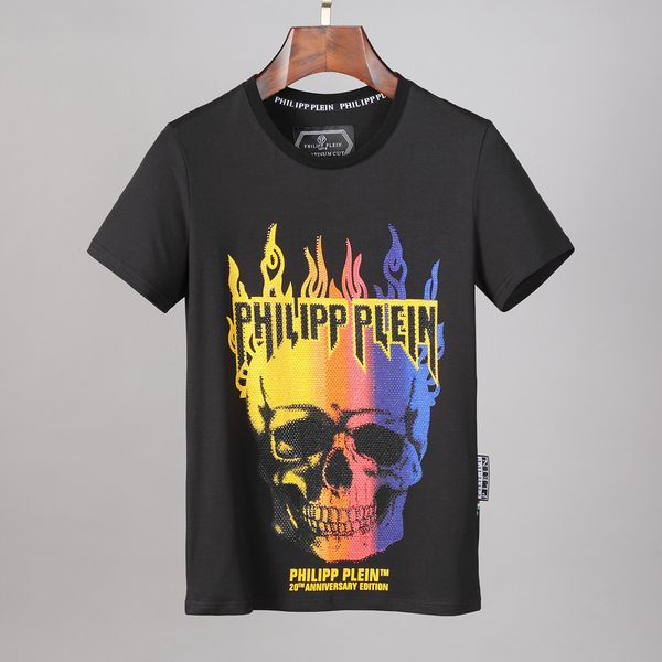 

philipp p brand mens designer t shirts firmata uomo fashion luxury designer t shirt summer homme mens tshirt tee 8803, White