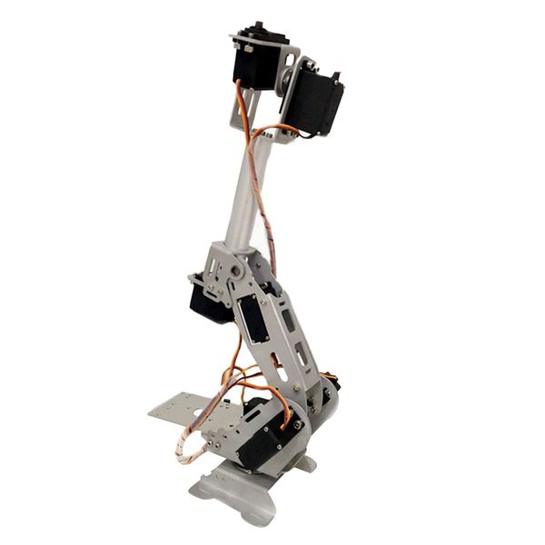 

7dof aluminium robot arm sliver mechanical robotic clamp claw for arduino, with bluetooth control kit (180 degree