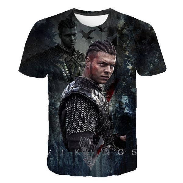 

t shirt summer men women children ragnar lothbrok 3d printed tv short sleeve t-shirt kids fashion casual tees, White;black