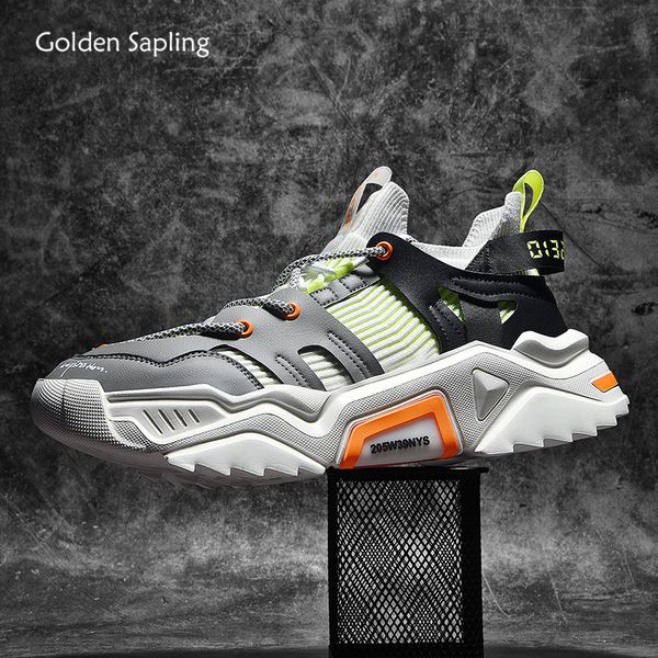 

golden sapling 2020 summer new men sneakers breathable air mesh men's sport shoes height increasing platform retro style sneaker