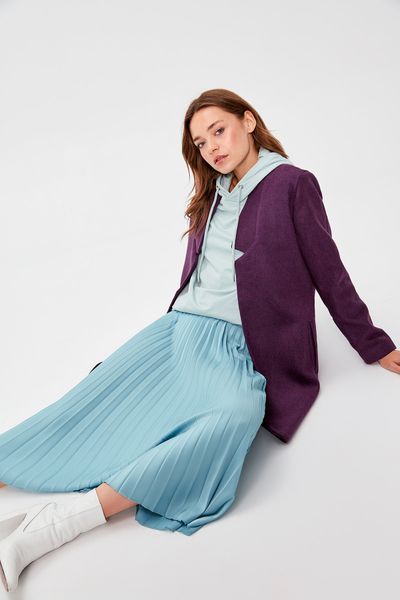 

trendyol purple stamp coat twoaw20kb0086, Black;brown
