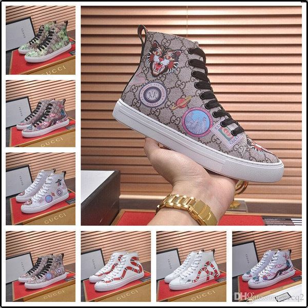 

20ss luxury designers men fashion colour rivets high casual flat platform shoes man hip-hop rock shoes board shoes yetc8, Black