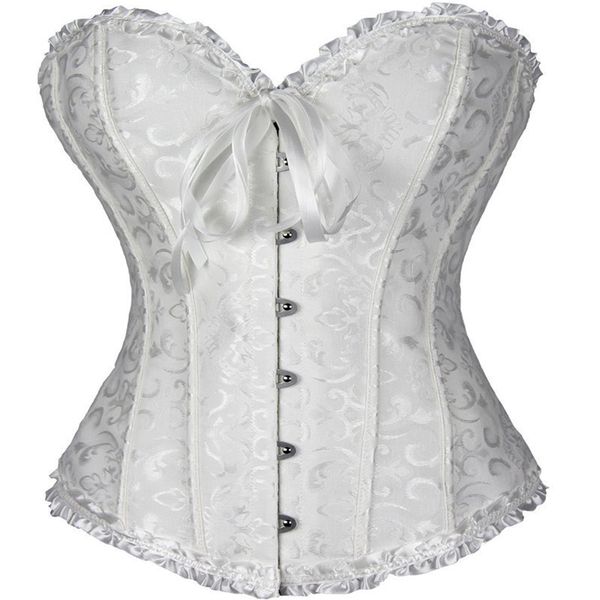 

women lace up steampunk corset zip front back bandage overbust body shaper waist lingerie gothic dominatrix dress, Black;white