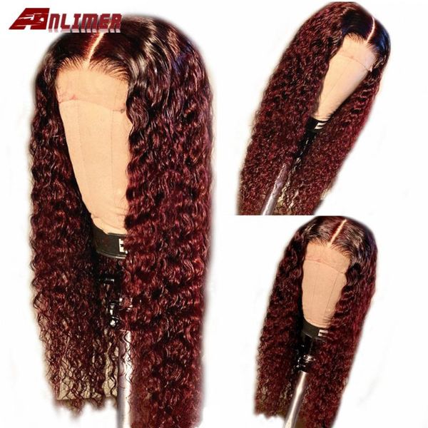

lace wigs burgundy front 13x6 human hair colored #1bt99j pre plucked wig brazilian wet water wave remy, Black;brown