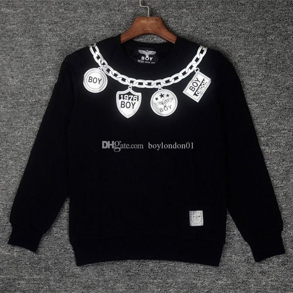 

boy london mens конструктора толстовка мужской моды высокого качество толстовка мужчины женщина зима и осень повседневный толстовка куртки, Black