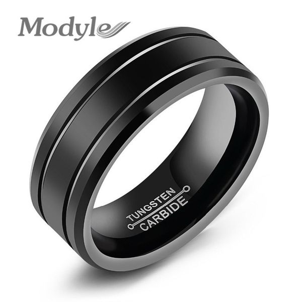 

modyle fashion black tungsten ring for men tungsten wedding ring jewelry fashion men's big ring, Golden;silver