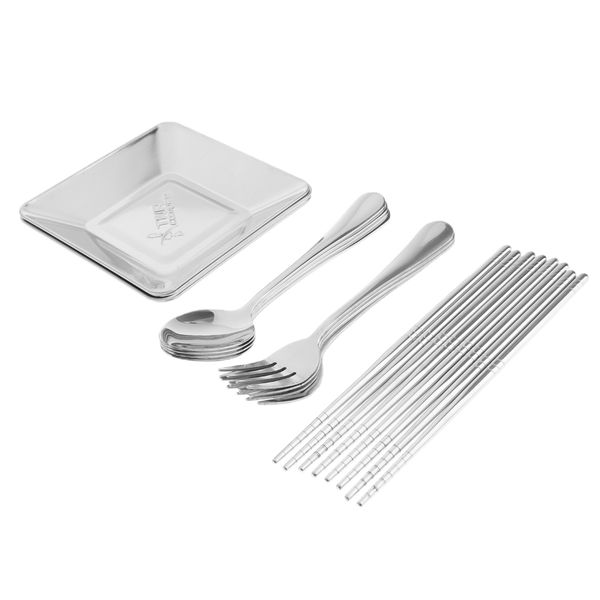 

17pieces stainless steel cutlery set chopsticks spoon fork set flatware