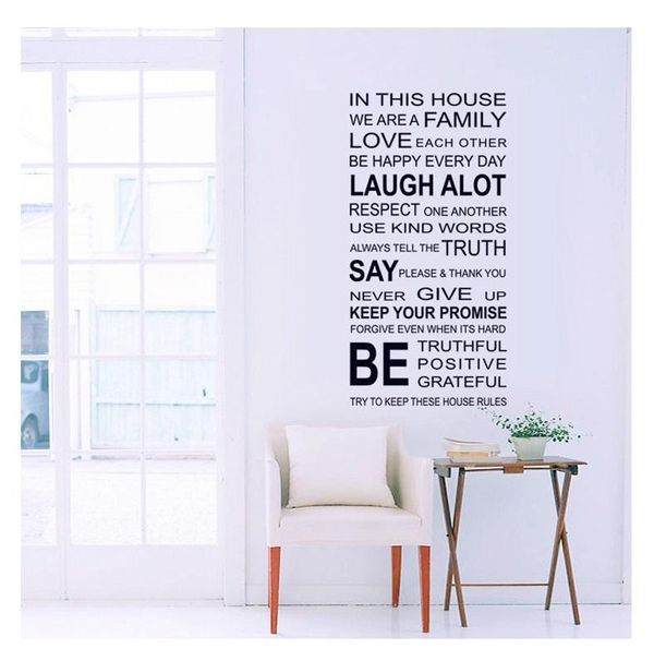 Hot Sale Quotes And Family Wall Sticker Home Decor Pvc Removable
