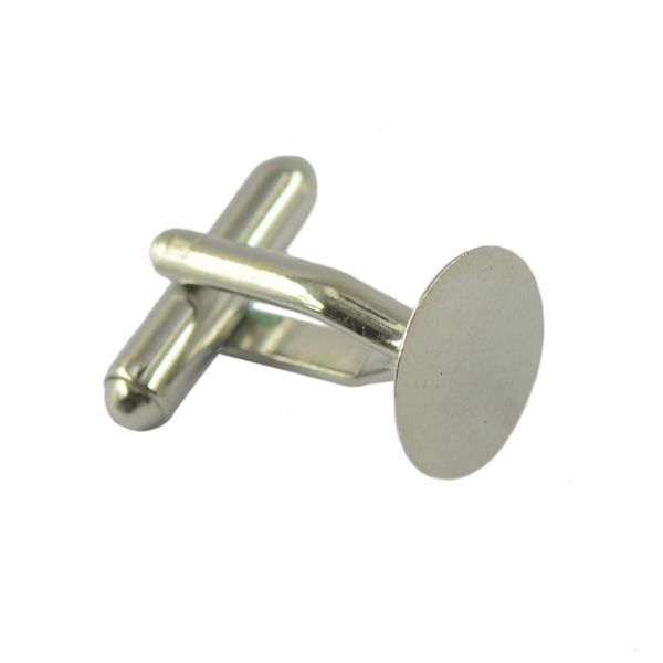 

10 pcs mens business copper cuff links base diy wedding shirt silver 12mm