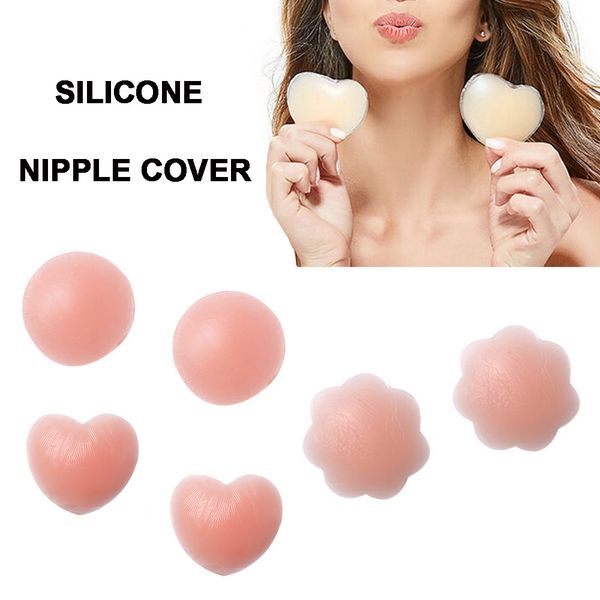

100pcs reusable self-adhesive silicone breast nipple cover bra pasties pad natural color  nipple stickers lingerie