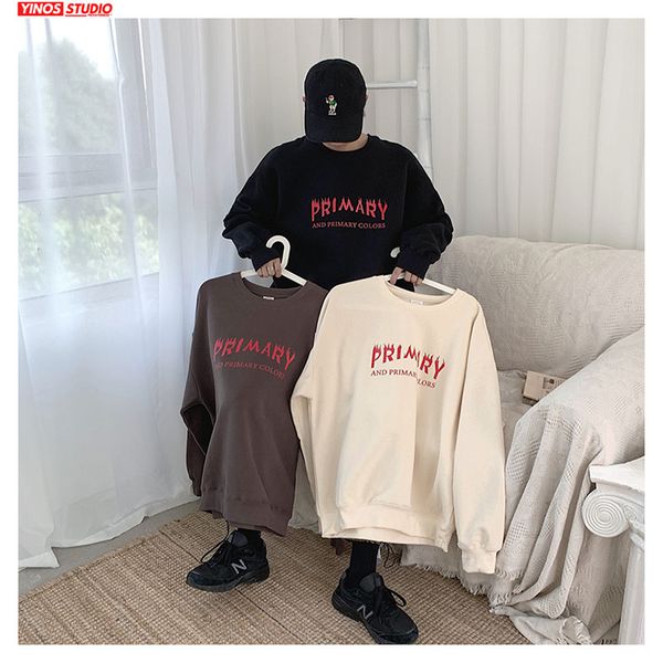 

dropshipping spring male loose hoodies mens causal streetwear baggy print solid sweatshirt fashion sport pullover, Black