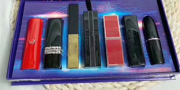 

7 in 1 lipstick kit long lasting waterproof red lipstick 7pcs matte lip stick set makeup gift box brand cosmetic